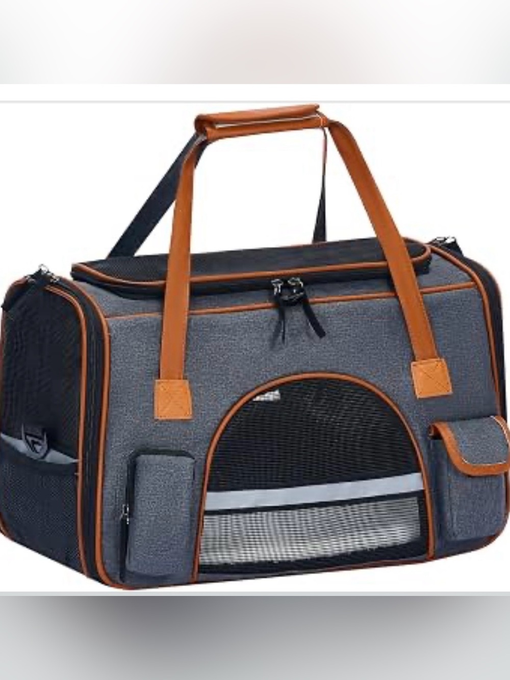 Gray and Tan Travel Duffle Bag for Men